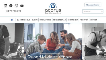 Page d'accueil du site : Groupe Acorus